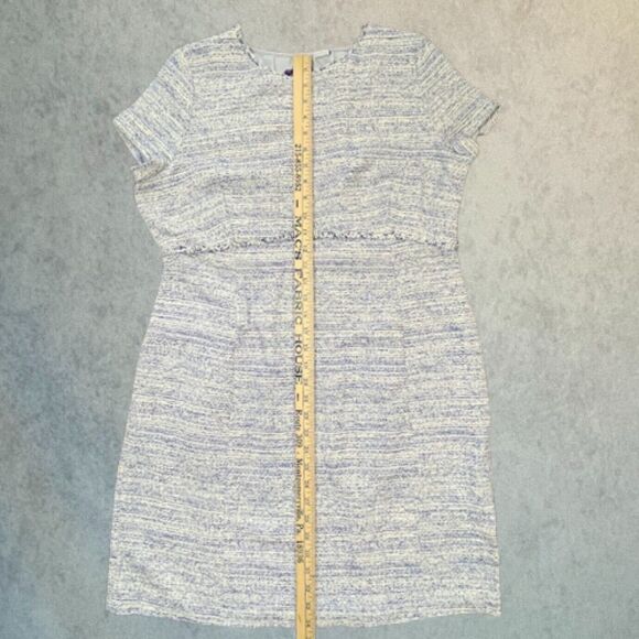 Seraphine Maternity Dress Women's Size 14 Blue Short Sleeve Knee Length Shift - Picture 16 of 16